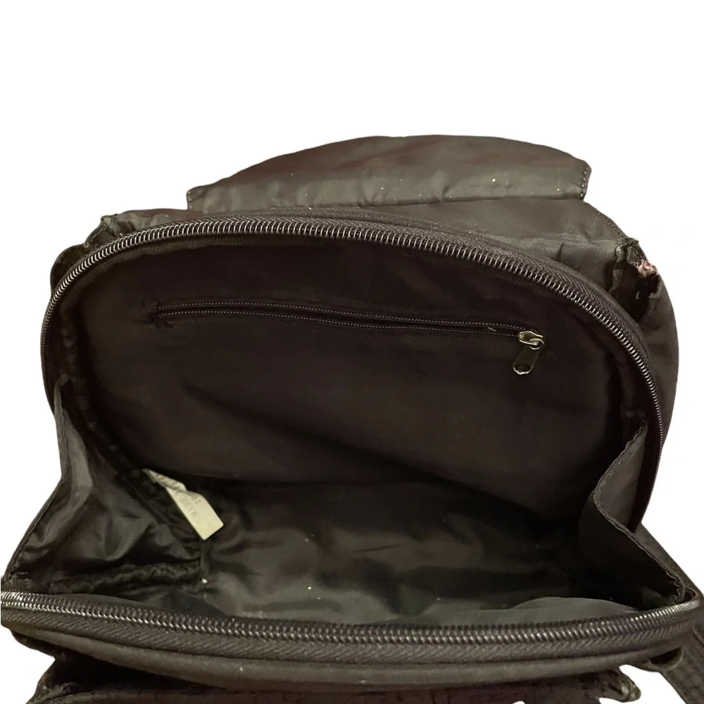 Spar Backpack/purse,‎ black, footed bottom